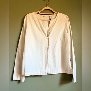 White cotton and linen blouse